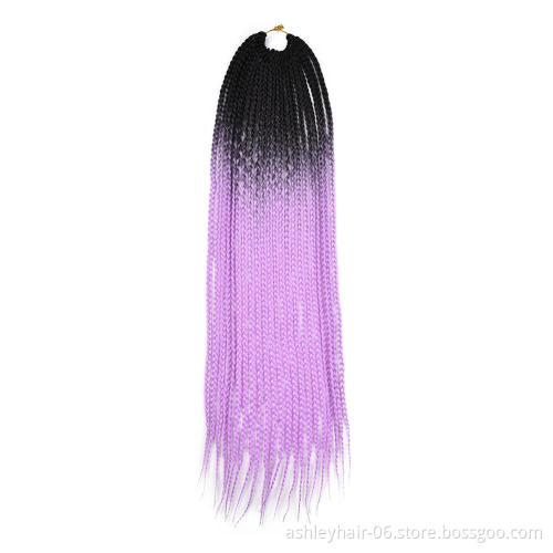 Wholesale High Temperature Fiber Ombre Color 3D Cubic Split Twist 100% Synthetic Crochet Hair Box Braids